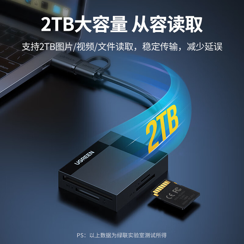 Greenlink USB/Type-C card reader 3.0 high speed supports SD/TF/CF/MS camera monitoring memory card multi-card multi-read, suitable for computers Apple 17/16/iPad/mobile phones