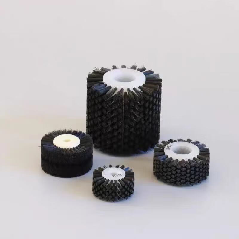 Customized industrial brush roller conveyor belt cleaning glass cleaning dust removal hollow nylon wire roller brush with shaft circle size length * inner hole * plastic outer diameter * hair length * total outer diameter