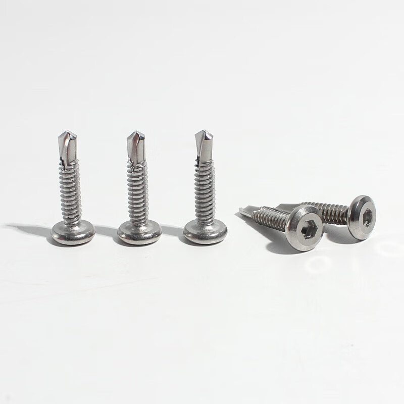 Dixin flat head hexagonal drill tail 410 stainless steel M5M6.3 self-tapping screws self-drilling dovetail screws/guardrail special nails 5*16 1500 pieces in a box