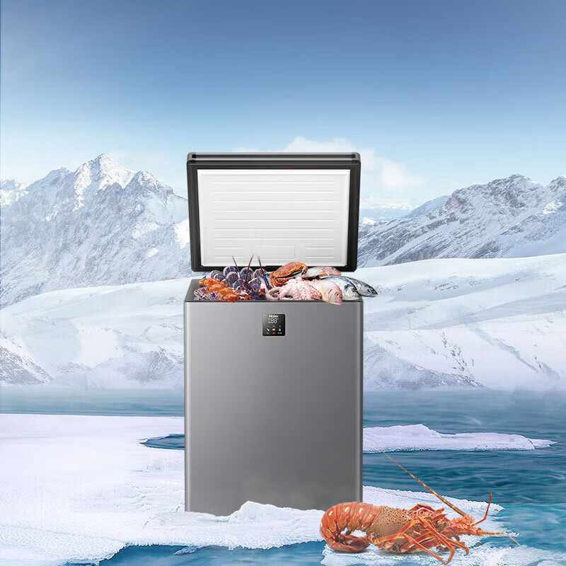 Haier Freezer Horizontal Home Refrigerator First Level Energy Efficiency Energy Saving Quick Freeze and Defrost Ultra Low Temperature Small Large Capacity Vertical Freezer Mini Small Freezer -40 Quick Freeze Double Antibacterial丨Computer Temperature Control 142L Hot Style Recommendation New First Level Energy Efficiency丨No Defrosting