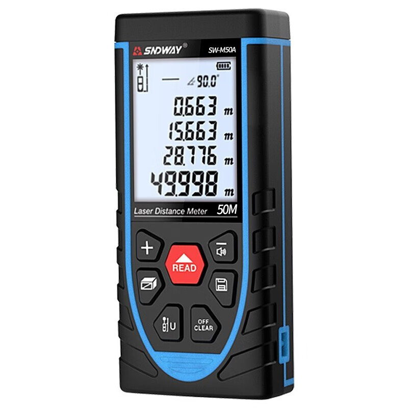 SNDWAY laser distance meter infrared measurement electronic ruler laser ruler room measuring instrument home voice model SW-M50A tape measure