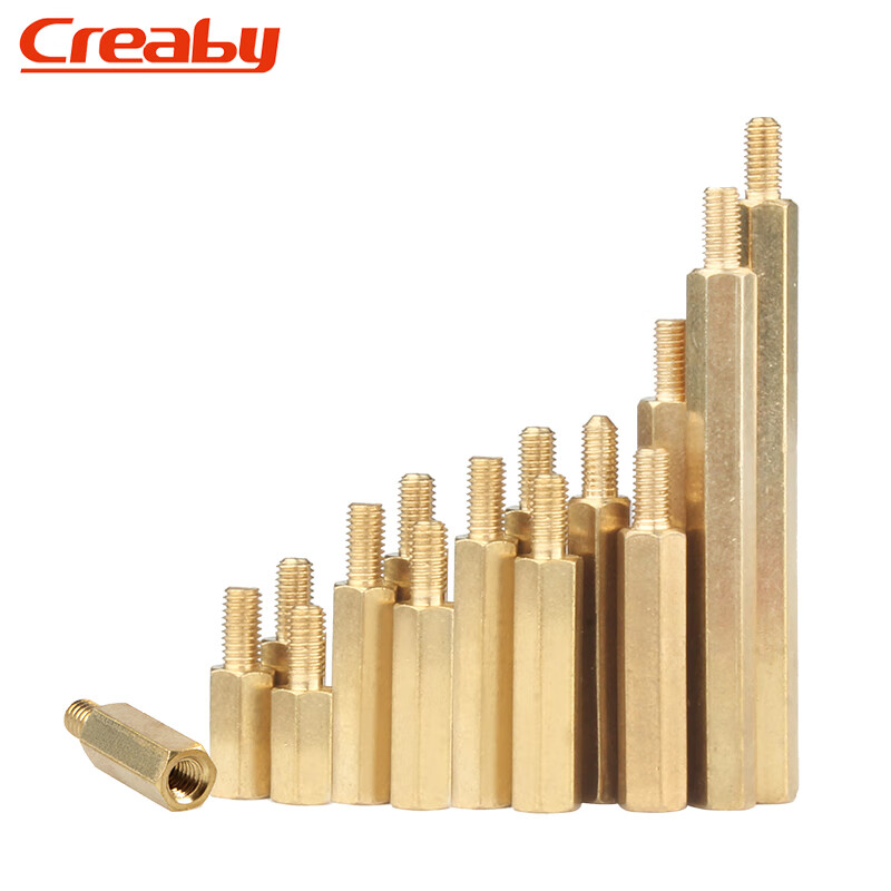 Creaby hexagonal copper column single-head spacer column support column copper screw column copper nut column chassis isolation column M4*16+6 10 pieces