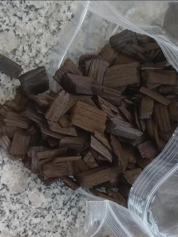 Oak chips, oak chips for wine, heavy and medium roasted oak chips for wine extraction, heavy French heavy oak chips 100g, 2 shots, 2 packs