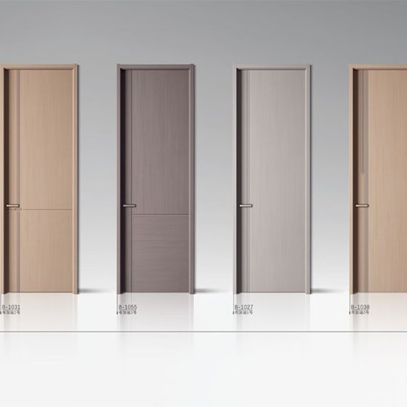 Meikejie Ecological Solid Wood Composite Door Paintless Bedroom Carbon Crystal Carbon Fiber Soundproof Room Study Customized Home Door Door Panel + Door Cover + Hardware Lock () Style and Size Consult Customer Service for Customization