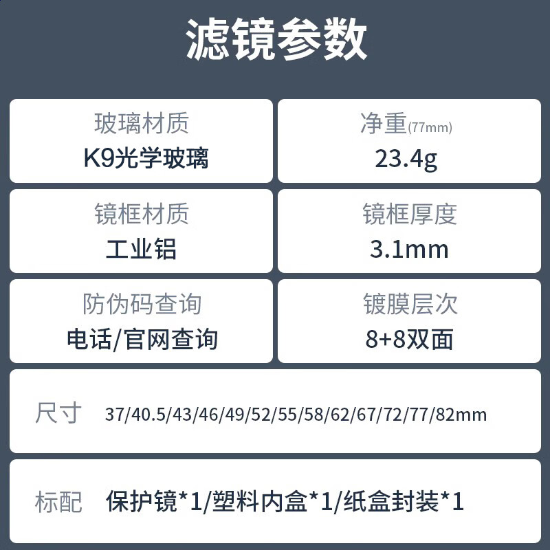 Haida Slim PROII UV mirror 46mm filter protective mirror double-sided multi-layer coating filter waterproof and anti-fouling suitable for Canon, Nikon, Sony, Fuji and other lenses