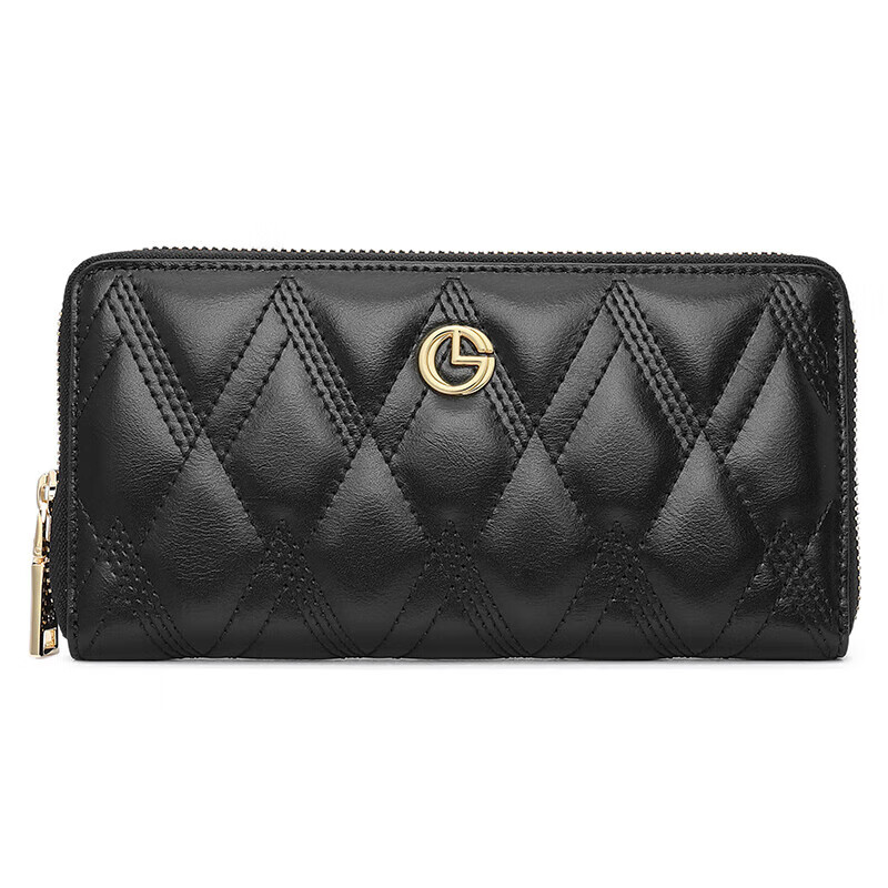 Goldlion Women's Wallet Fashionable Long Zipper Wallet Money Clip Gift Box New Year's Gift Valentine's Day Gift Giving