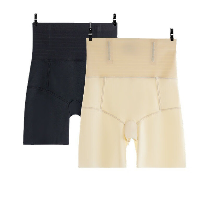 Langsha powerful tummy control pants for women to tighten the tummy, high-waist body shaping, body shaping, anti-exposure boxer thin safety pants