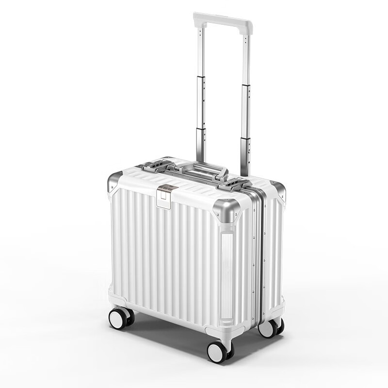 OULUNCHI high-end brand luggage for men and women, new trolley case, men's small boarding case, password box, lightweight travel case, women's silver 20 inches