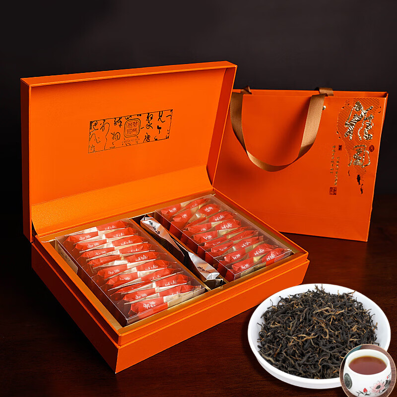 Jingyao duck shit fragrant single cluster tea gift box gift box high mountain Tieguanyin tea Wuyi Dahongpao factory direct sales green black tea 252g small bubble gift box