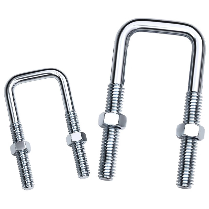 Tianzhuo Hardware square U-shaped pipe clamp right-angle bolt wire buckle hoop extended retainer connector square galvanized M6M8M10 M8*40*120 2 sets