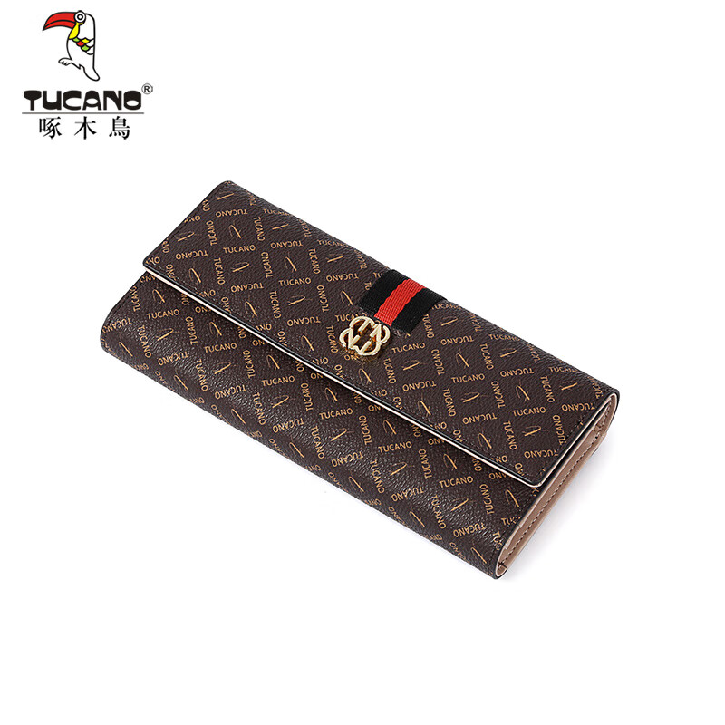 Woodpecker (TUCANO) Wallet Women's Long Wallet Card Holder Two-in-One Classic Print Large Capacity Wallet New Year's Day Birthday Gift
