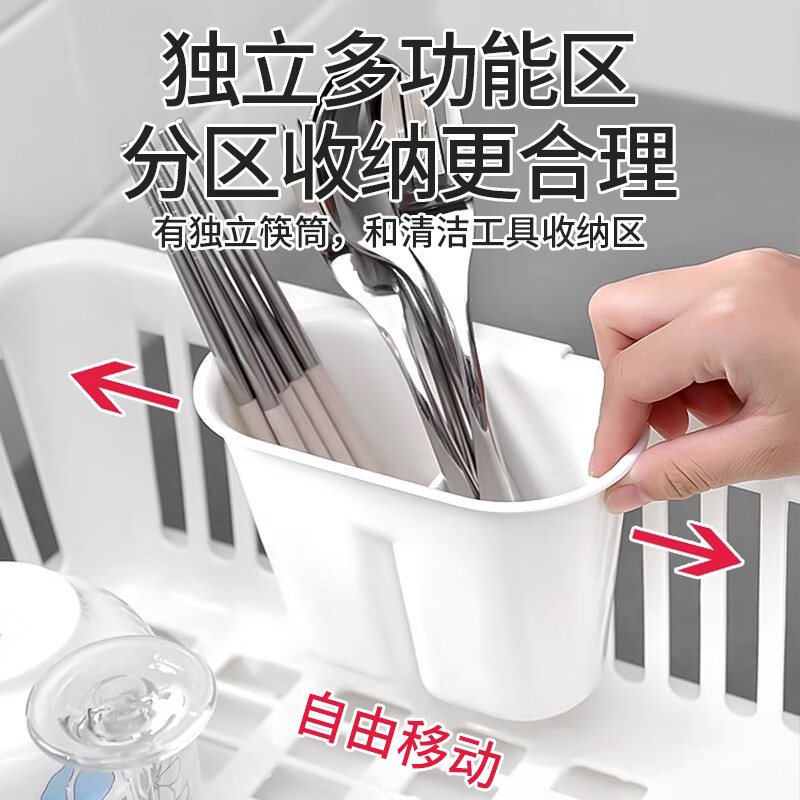 Home KATEI STORY Japan imported drain bowl rack kitchen dish rack drain rack plastic drain bowl single layer large capacity dish rack home NO.3 white