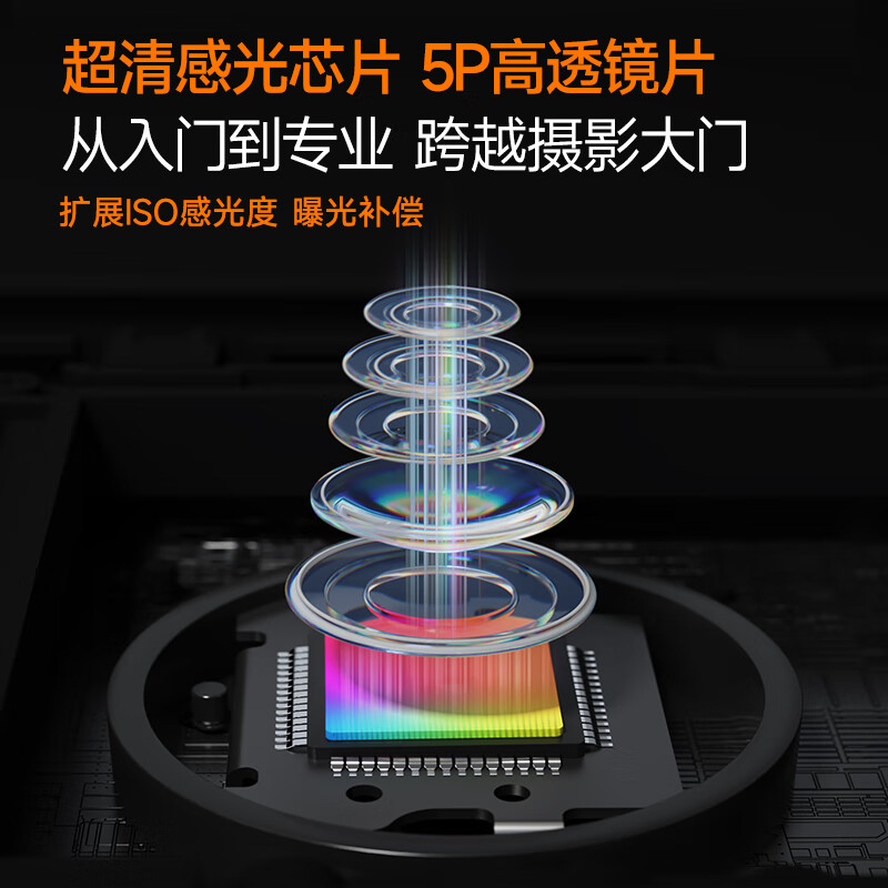 CAIZU dual-lens 64-megapixel mirrorless camera. Entry-level student self-portrait Vlog digital camera with 4K recording to replace CCD card camera. New Year's Day gift