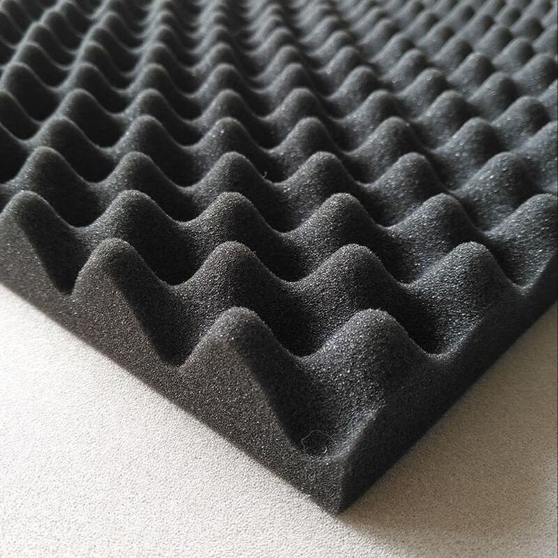 Packaging padding, wavy sponge pad lined with shock-proof hand-shred plaid sponge, black soft foam, bumpy egg sponge small pieces, black/thickness 2.5 cm, length*width 50*40 cm