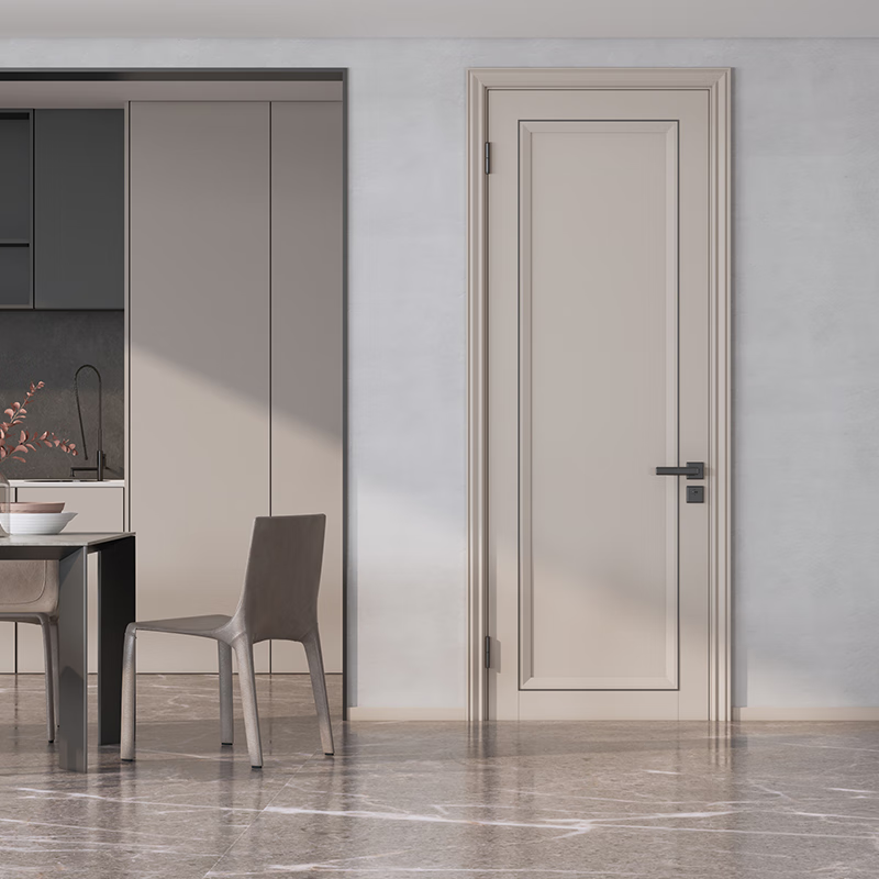 Bedroom door interior door Mengtian wooden door water paint environmental protection simple European solid wood composite door Shanhai 4M21 mixed oil