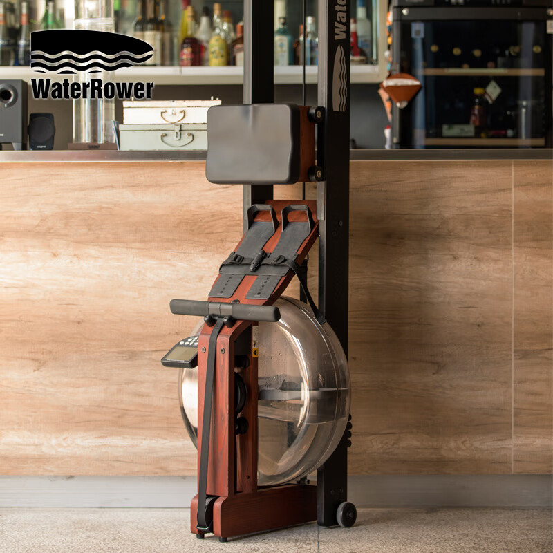 WaterRower imported from the United States, home smart water resistance rowing machine, solid wood fitness equipment, ash red and black Club standard model