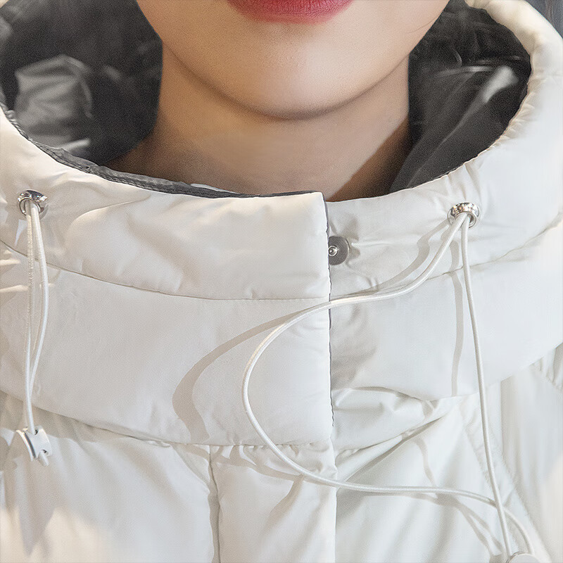 Sibaishe 2025 new winter women's loose thickened mid-length age-reducing hooded down jacket