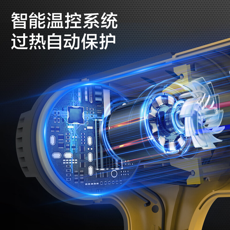 Deli hot air gun two-stage temperature adjustment electric hair dryer car film baking gun shrink film drying gun 2000W