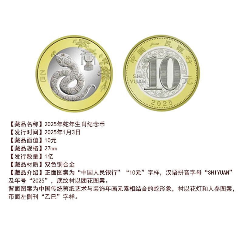<The Year of the Dragon presents auspiciousness and the order of the snake presents auspiciousness> 2024 Year of the Dragon and 2025 Year of the Snake commemorative coins commemorative banknote packaging and rating