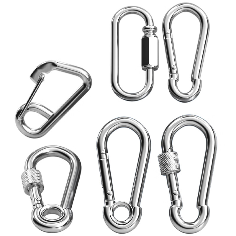 Fengji 304 stainless steel spring buckle carabiner safety buckle key chain gourd buckle nut spring belt ring buckle dog chain buckle M8 (standard type) 1 piece