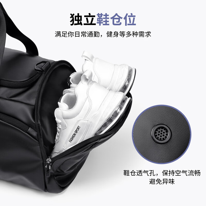 POLO travel bag men's sports fitness bag dry and wet separate luggage bag short-distance business trip luggage bag large capacity handbag