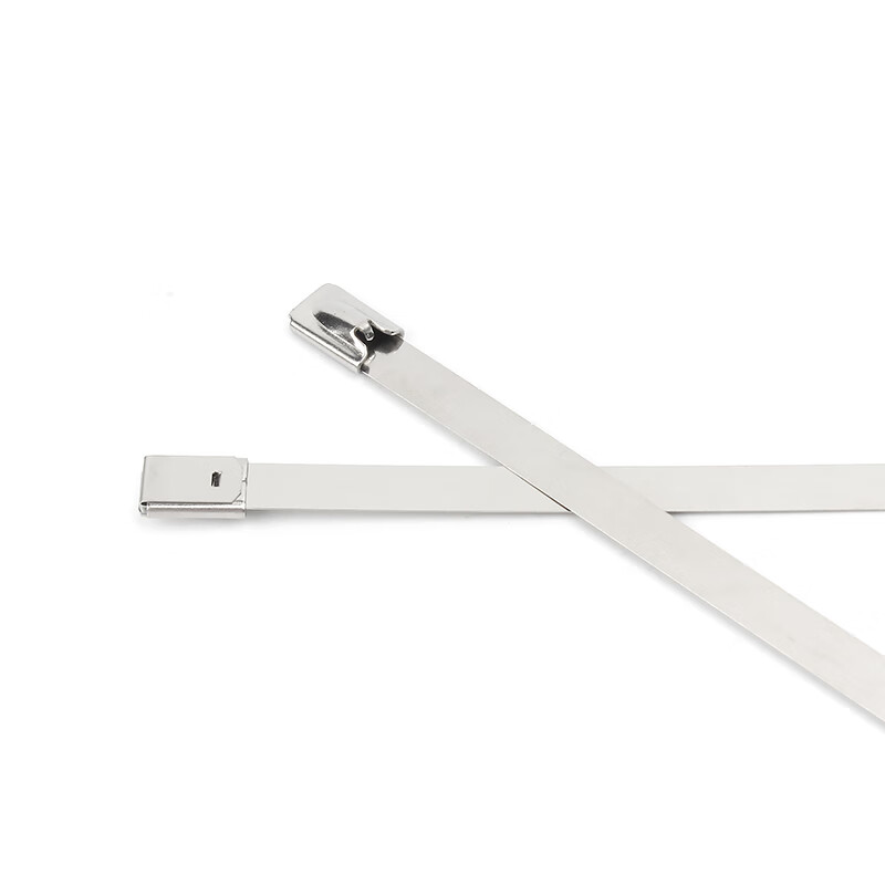 Guwanji 304 stainless steel cable tie self-locking 4.6MM wire bridge metal strap outdoor anti-oxidation marine cable tie 4.6x300mm (20 pieces)