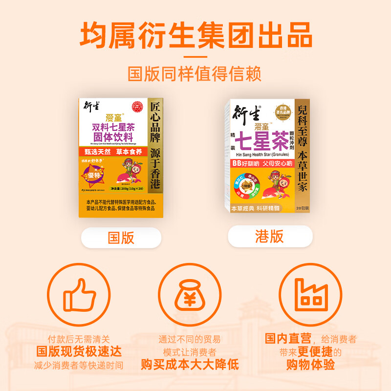 Derived Seven Star Tea Qingqingbao Hawthorn Chicken Inner Golden Licorice Drink Milk Powder Companion Hong Kong Famous Brand 200g
