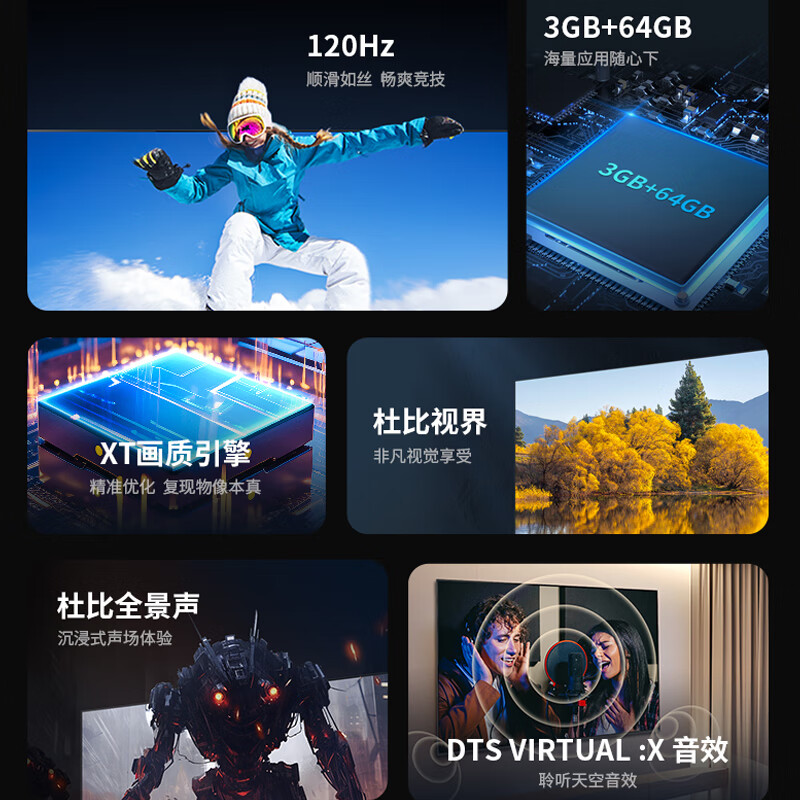 SHARP TV 55-inch Bedroom TV 120Hz High Brush