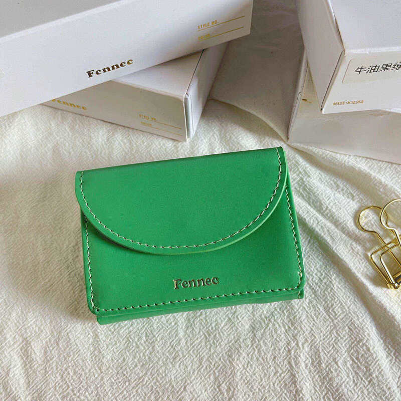 Kangaroo (KANGAROO) card holder women's 2025 Chinese Valentine's Day fennec Korean card holder wallet one-piece genuine leather niche coin purse compact wallet burgundy