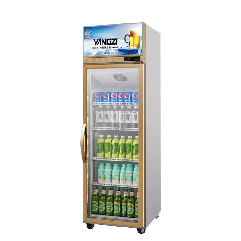 Yangzi aluminum alloy door beverage display cabinet refrigerated freezer fresh-keeping double door commercial single door beer refrigerator vertical 260 single door air direct cooling model high-end aluminum alloy door