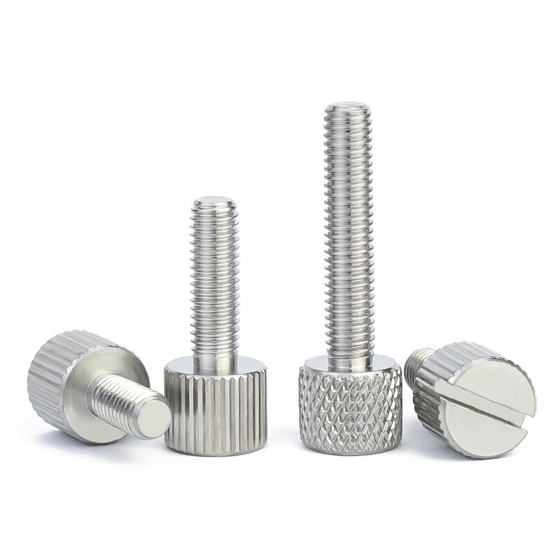 Jinchao 304 stainless steel round hand screw single head knurled flat head small head screw M2M2.5M3M4M5M6M8mm M4*20 (5 pieces) vertical grain