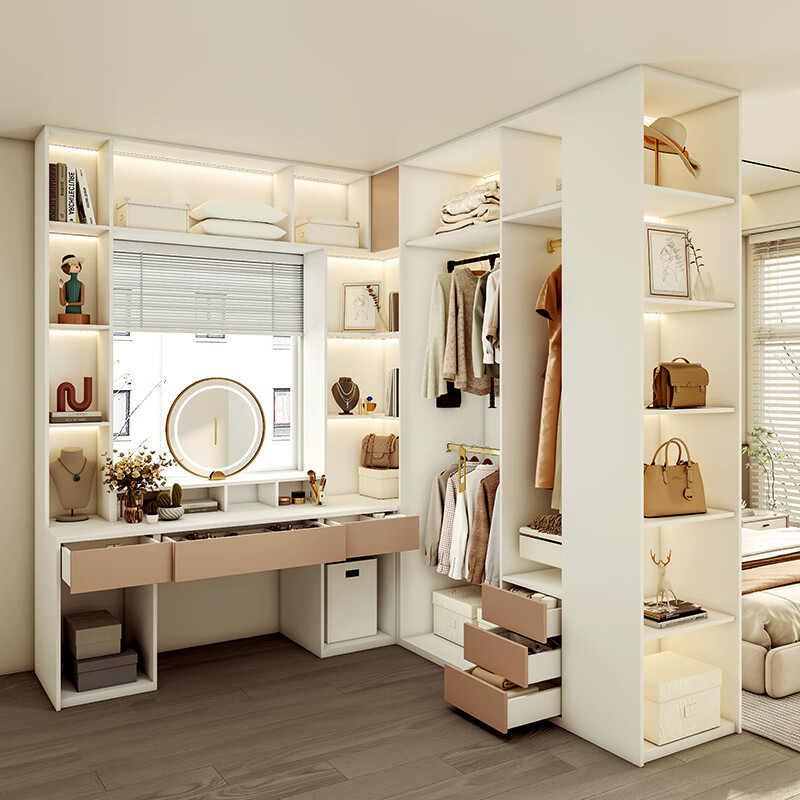 Sophia integrated wardrobe, walk-in cloakroom, whole house customization, large wardrobe with closed door, wardrobe storage cabinet, master bedroom furniture RMB/square meter, please consult customer service for details