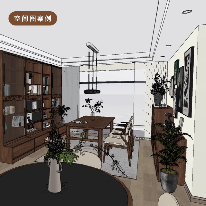 Exclusive Senhuo finished product matching design North American black walnut wood furniture customization Whole house customization factory direct sales 588 yuan - Villa Refund the design fee after spending 5W