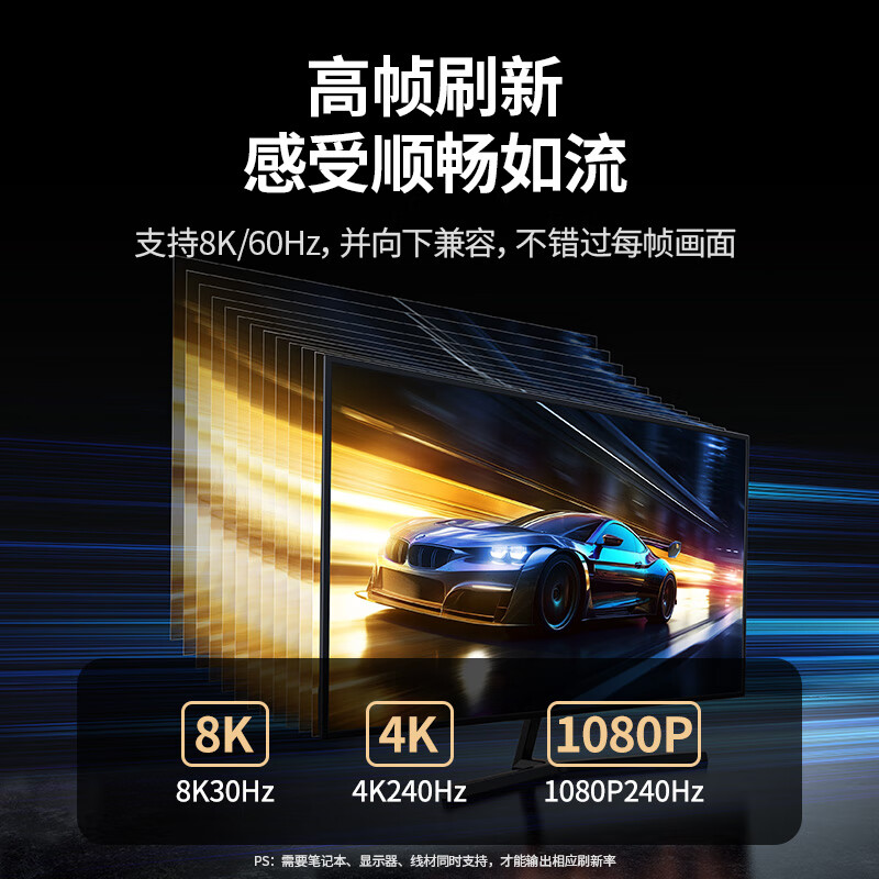 Greenlink Type-C to DP1.4 cable Thunderbolt 4/5 adapter cable USB-C adapter 8K60/4K240Hz screen projection cable MacBook computer mobile phone external monitor 1.5m