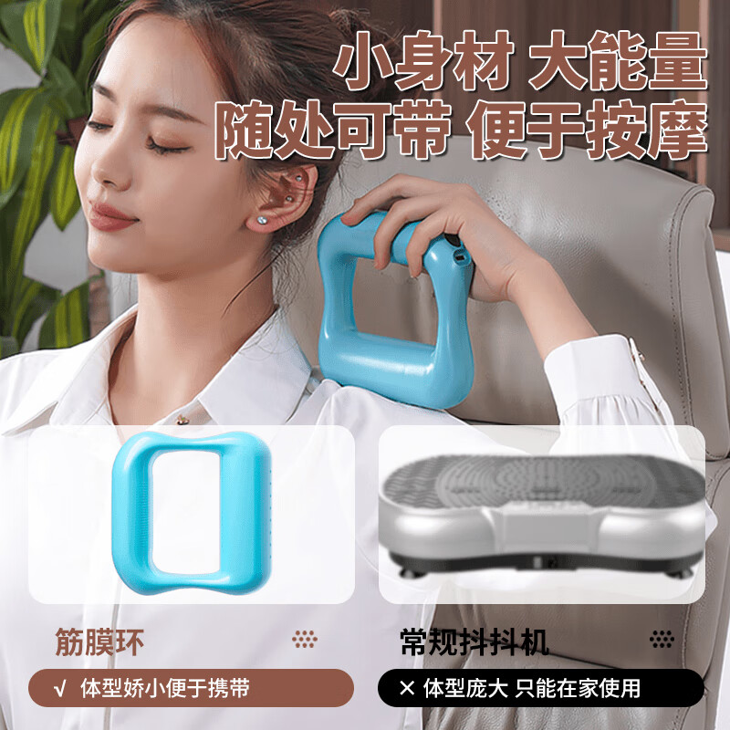 Yuhao Fascial Circular Rhythm Massager, Fat Removing Belt, Relaxation, Decompression and Abdominal Kneading Instrument, Shoulder, Neck and Abdominal Soothing All-In-One Massage Artifact, Enhanced Dual-Use Model, Blue Belt Model