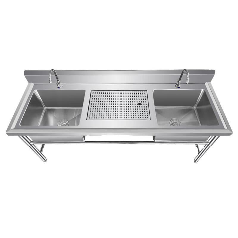Extra thick 304 stainless steel sink shoe washing table pool shoe washing shop shoe brushing table draining shoe washing pool laundry table custom-made national standard 304--120*60*80--right platform + bottom