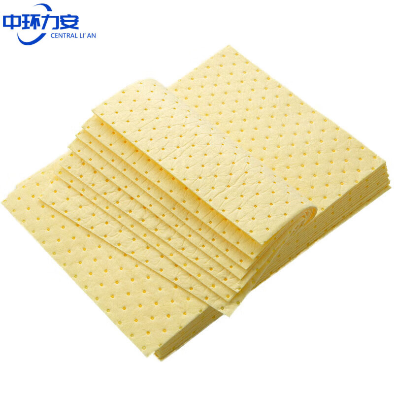 Zhonghuan Lian industrial oil-absorbing cotton liquid-absorbing cotton universal absorbent cotton yellow chemical adsorption 400*500*3mm/10 sheets ZH-1095
