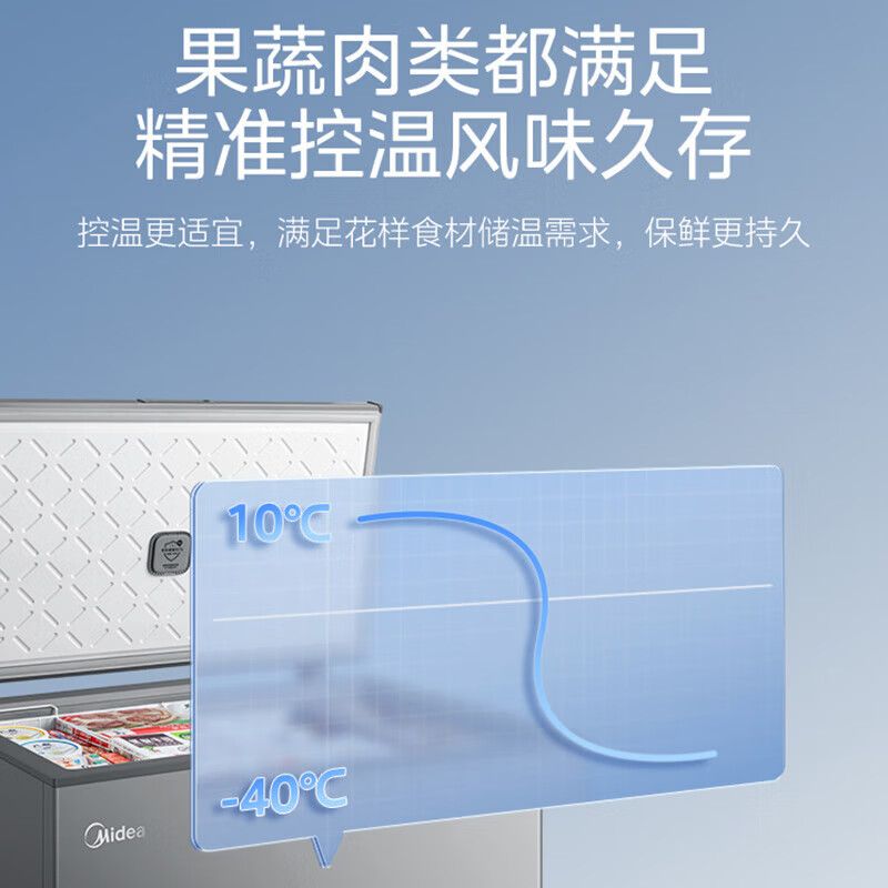 Midea Freezer BD/BC-253KEM Home Commercial Large Capacity Deep Freezing Freezer Double Door Horizontal Seafood Cargo Machine BD/BC-253KEM