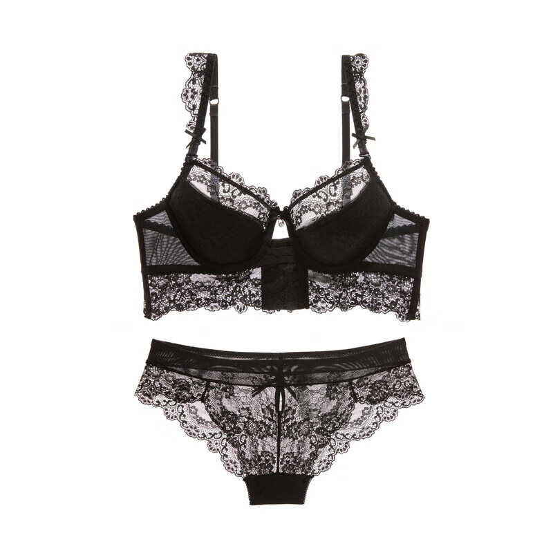 MAOHUO Brand Zodiac Year of the Snake Underwear Women's Lace Bra Side Adjustable Women's Secret Garden Bra Set White Set 70A 32