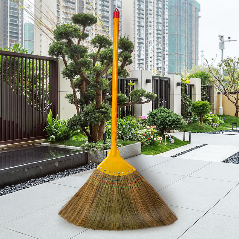 Jihuashi miscanthus broom household sweeping broom soft bristles natural material does not damage the floor courtyard outdoor single broom miscanthus broom