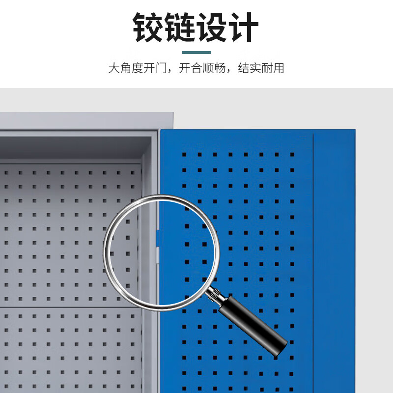 Huizhen heavy tool cabinet factory multi-layer iron cabinet workshop steel double door storage cabinet gray and blue color HQ035 can be customized