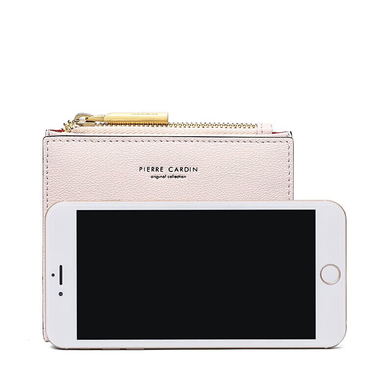 Pierre Cardin Women's Wallet Cowhide Short Wallet Women's Coin Purse Gift Box New Year's Gift for Wife