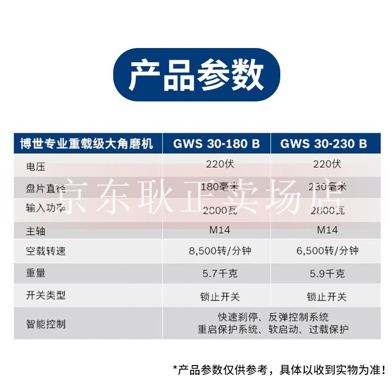 Bosch (BOSCH) heavy-duty angle grinder GWS30-180B/230B industrial grade 2800W cutting machine grinder angle grinder GWS 30-180 B factory standard configuration