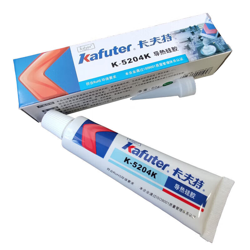 Kafter Thermal Conductive Silicone K-5204K Curable, High Temperature Resistant, Insulated and Waterproof LED Lamp CPU Cooling Aluminum Substrate Fixing Thermal Conductivity 1.6 White 80g/piece
