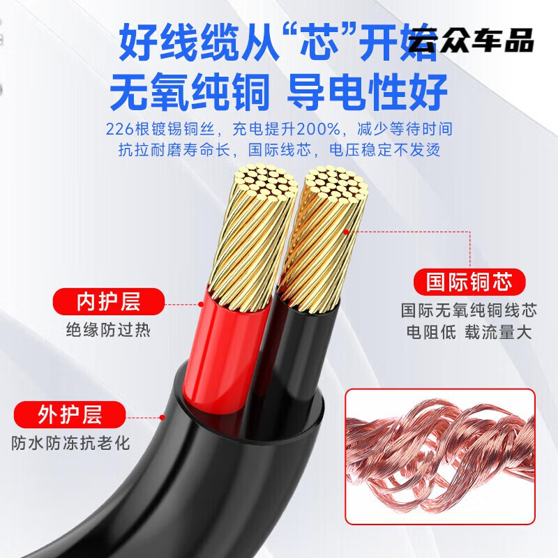 Electric vehicle charging socket lithium battery interface power cord male and female plug battery charging adapter socket pure copper 4 square meters high temperature resistant charging port 20 cm long