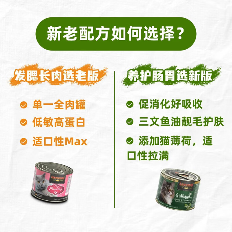 LEONARDO cat canned food imported from Germany 200g mixed 8 cans preferred series high energy vitality cat wet food staple canned skin care