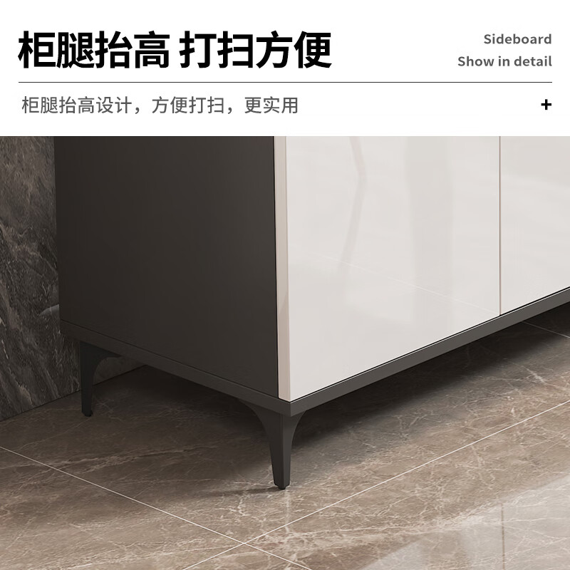 Jichen sideboard tea cabinet home kitchen storage cabinet light luxury living room storage cabinet wine cabinet multi-functional cabinet storage cabinet solid wood | door-to-door delivery two doors and one drawer dark gray + light gray 60*90