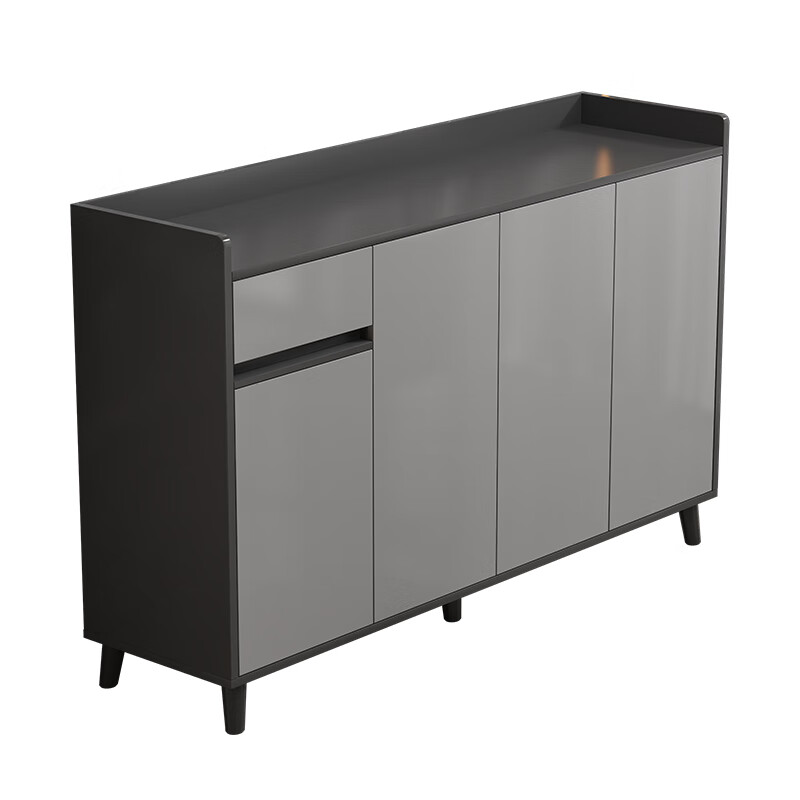 Jichen sideboard tea cabinet home kitchen storage cabinet light luxury living room storage cabinet wine cabinet multi-functional cabinet storage cabinet solid wood | door-to-door delivery two doors and one drawer dark gray + light gray 60*90