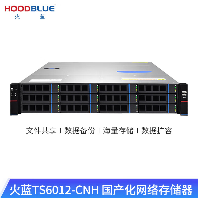 Hoodblue TS6012-CNH domestic Xinchuang Haiguang NAS network storage 12-bay private cloud storage disk array enterprise storage server TS6012-CNH-96TB