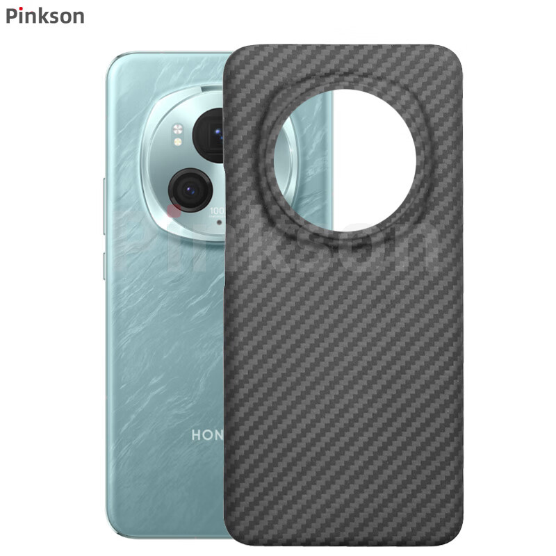Pinkson Honor Magic7 mobile phone case 6Pro Kevlar aramid carbon fiber pattern protective cover ultra-thin all-inclusive frosted hard shell high-end business lightweight men's trendy version black/crater 1500D aramid Honor Magic6Pro